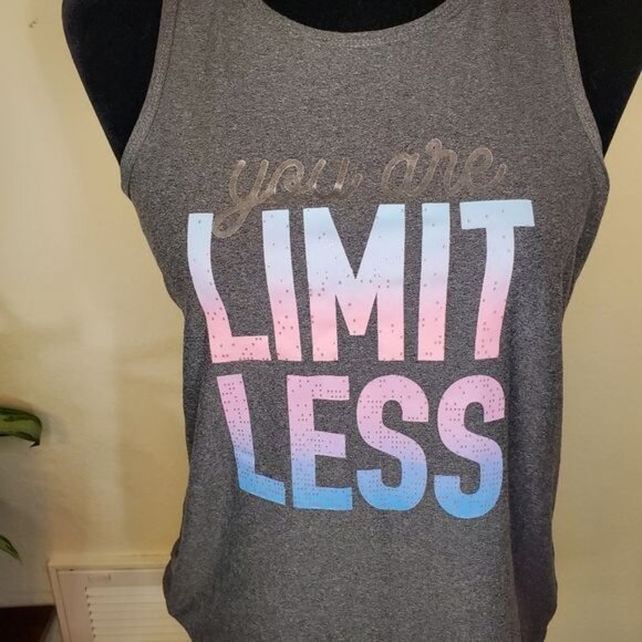 Runway Quick Dry Moisture Wicking Tank, Gray, Size L 12/14 - Picture 2 of 10